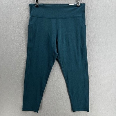 Tek Gear Legging Womens XL Teal Green 7/8 High Rise Adaptive Stretch Athletic