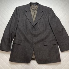 Brooks Brothers 346 Blazer Mens 43R Gray Wool Herringbone 3 Button Sport Coat