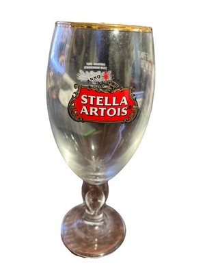 Stella Artois Belgien Kelch Bierglas Goldrand halbes Pint