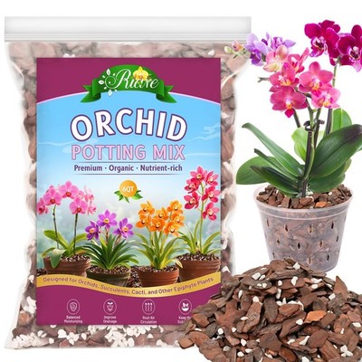 Orchid Potting Mix 6QT  Natural Bark Soil for Phalaenopsis & Dendrobiums
