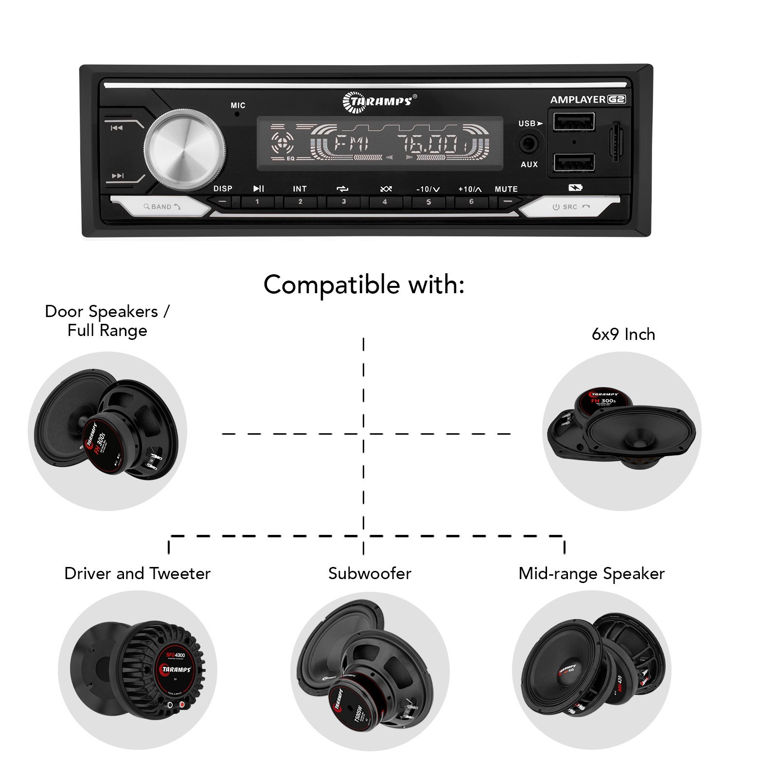 US SELLER] Taramps AMPLAYER G2 400W 4CH Bluetooth Car Audio