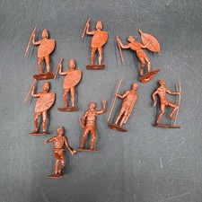 Vintage Lot of Redish Brown MPC Zulu Tribe African Warriors Playset Toy Figures