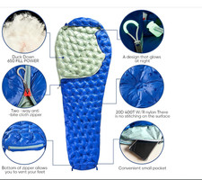 Ultralight Down Sleeping Bag for Adults, 1.92lbs 32-55F 650 Fill Down, Lightw...