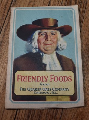 Vintage 1940s Friendly Foods from Quaker Oats Company Recipe Booklet Pamphlet Ad