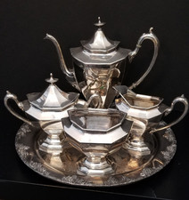 Set caffè placcato argento Reed &Barton vintage 4 pezzi. Splendido! "Sierra".