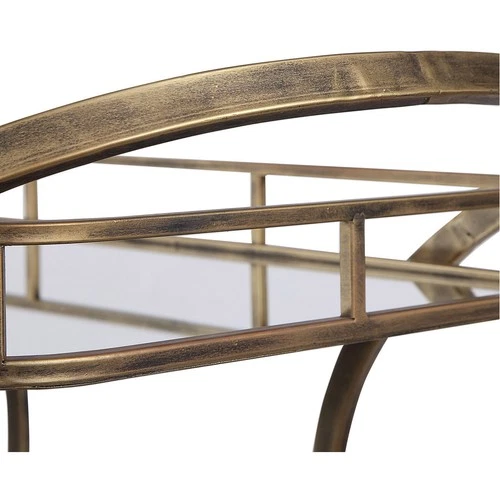 Uttermost 24876 Stassi Antiqued Gold Serving Cart - Picture 5 of 7