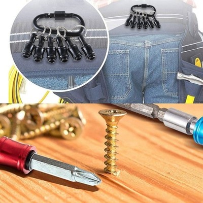 Ergonomic Design Bit Holder Keychain, 1/4'' Hexagonal Shank Socket Drill Adapter