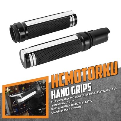 Black Handle Bar Hand Grips Handlebar Fits For Harley CVO Road Glide 2023-2025