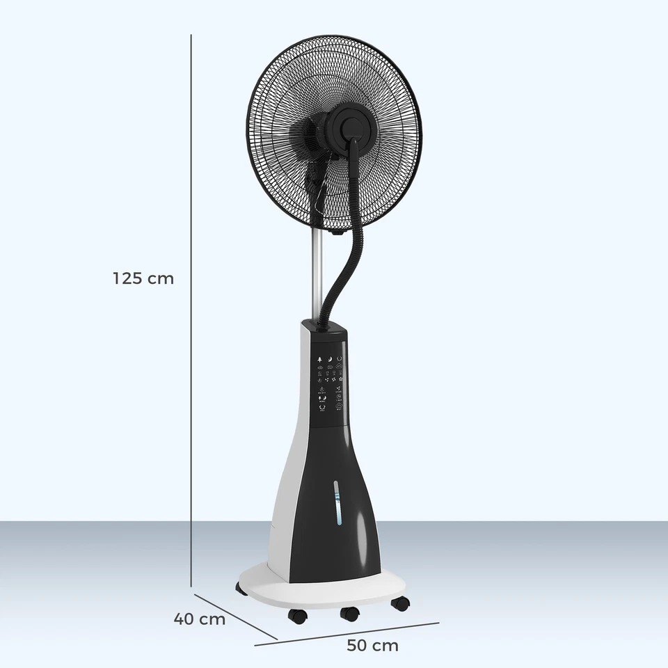 HOMCOM Ventilatore a Nebulizzazione con Serbatoio da 3L, 3 Modalità e 3 Velocità - Immagine 4 di 4