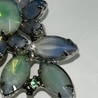 Kramer Of New York Blue & Green Givre Glass & Rhinestone Brooch & Clip Earrings  — photo 6