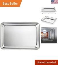 Commercial-Grade 18-Gauge Aluminum Sheet Pan, 9 2/3" x 6 2/3" x 1" - Durable ...