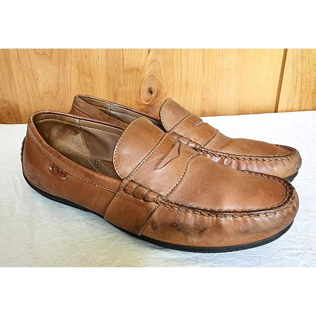 Polo Ralph Lauren US 10 Brown Leather Penny Loafers Quiet Luxury Prep School Ralph Lauren Polo Sport Shoes Men main image 4