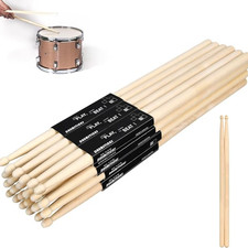 2/4/6/12 Pairs Drum Sticks 5A Drumsticks Maple Oval Wood Tip Jazz Drum Music