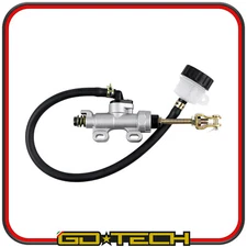 POMPA FRENO POSTERIORE MOTO CROSS ENDURO MOTARD Argento UNIVERSALE con SERBATOIO
