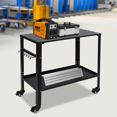 1200 Lbs Portable Welding Table W/ Holes On Top Welding Cart W/ Wheels 36''??18''