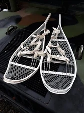 Vintage 1980 US Military Magline & Flagpoles cable snow shoes with bindings 46"