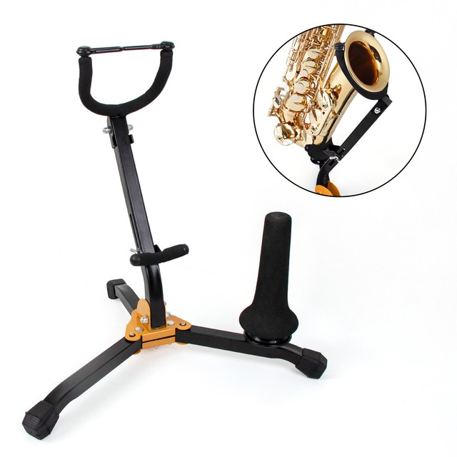 Folding Saxophone Stand Holder Tripod for Alto Tenor Sax With Flute