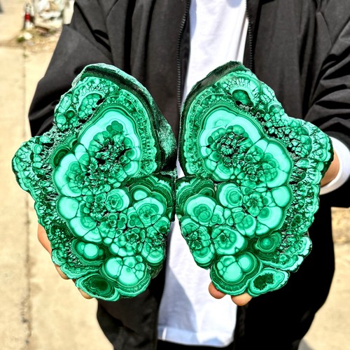 3.8LB Natural malachite slices quartz crystal mineral specimens reiki healing - 第 9/11 張圖片