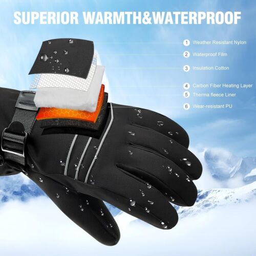 ABXMAS Rechargeable Electric Heated Gloves w Phone Touch - Men/Women 7.4V (M) - Bild 4 von 7