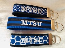 Key Fob Chain Wristlet 1.25"x11" Personalized Monogram Handmade Chevron Dots