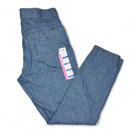 June and Daisy Womens Light Denim Capri Jeggings Stretch Back Pockets Size Small