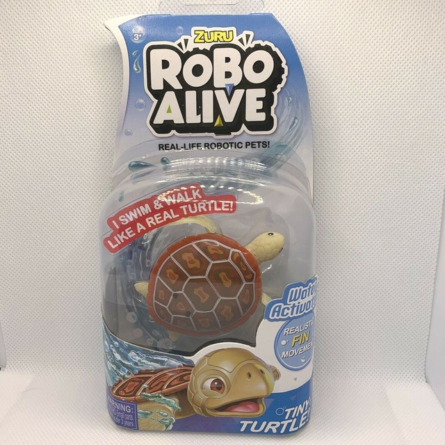 Zuru Robo Alive Tiny Red Wood Turtle Bath Pool Water Activated Robotic