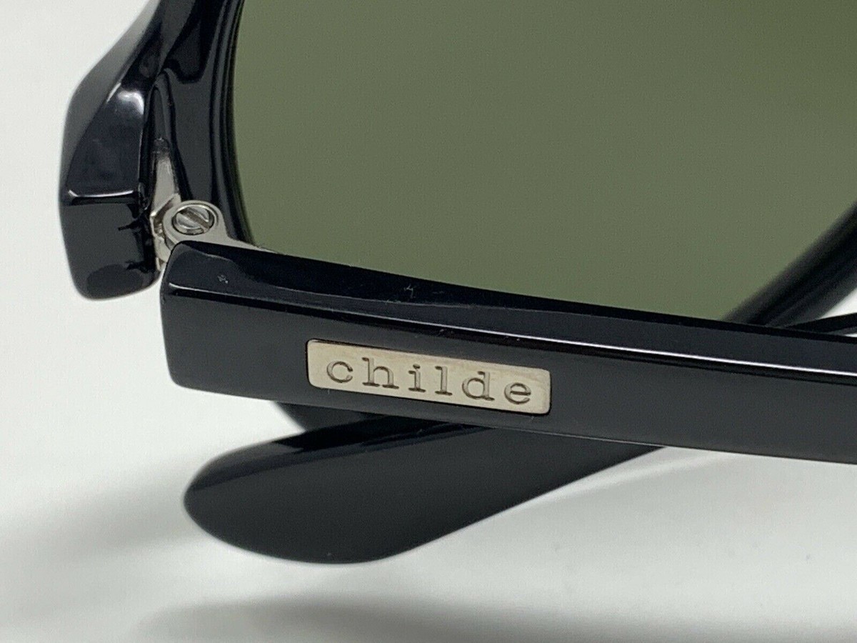 Childe Eyewear DELETE Plant-Based Green Polarized Black Sunglasses Excellent Childe CYLINDER Gloss Black | Green Polarised Bio Lens  main image 4