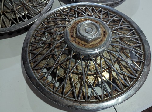 Chevy Corvette 14" Wire Spoked Wheel Cover Hubcap Chevrolet Set - Picture 4 of 24