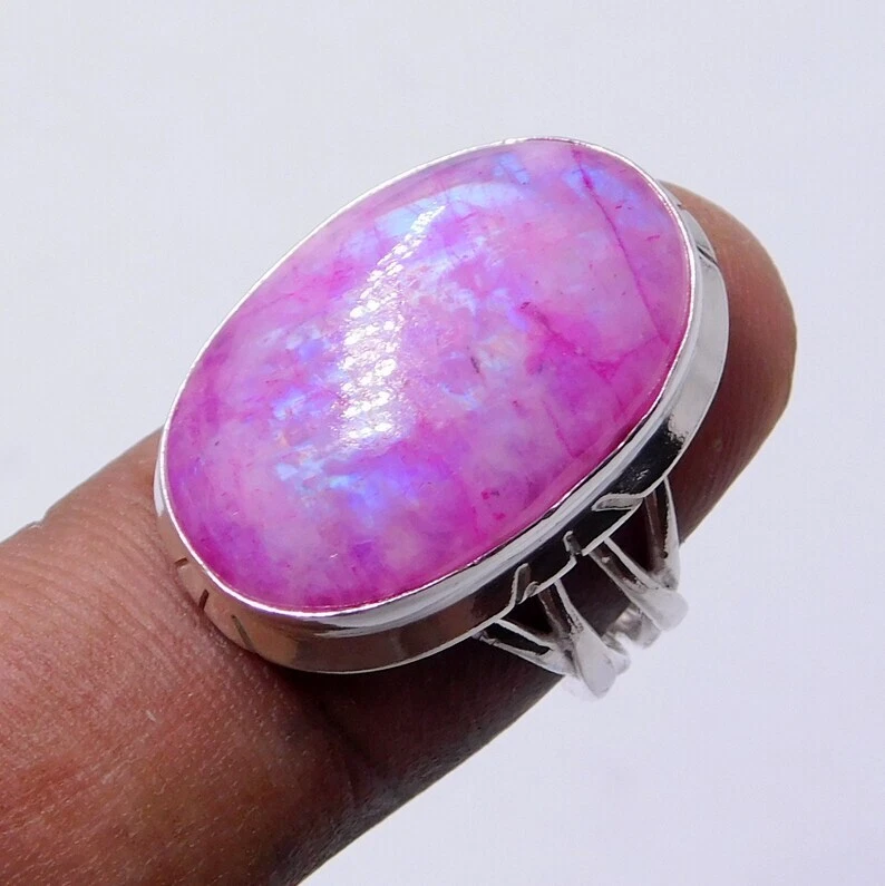 Pink moonstone hotsell ring