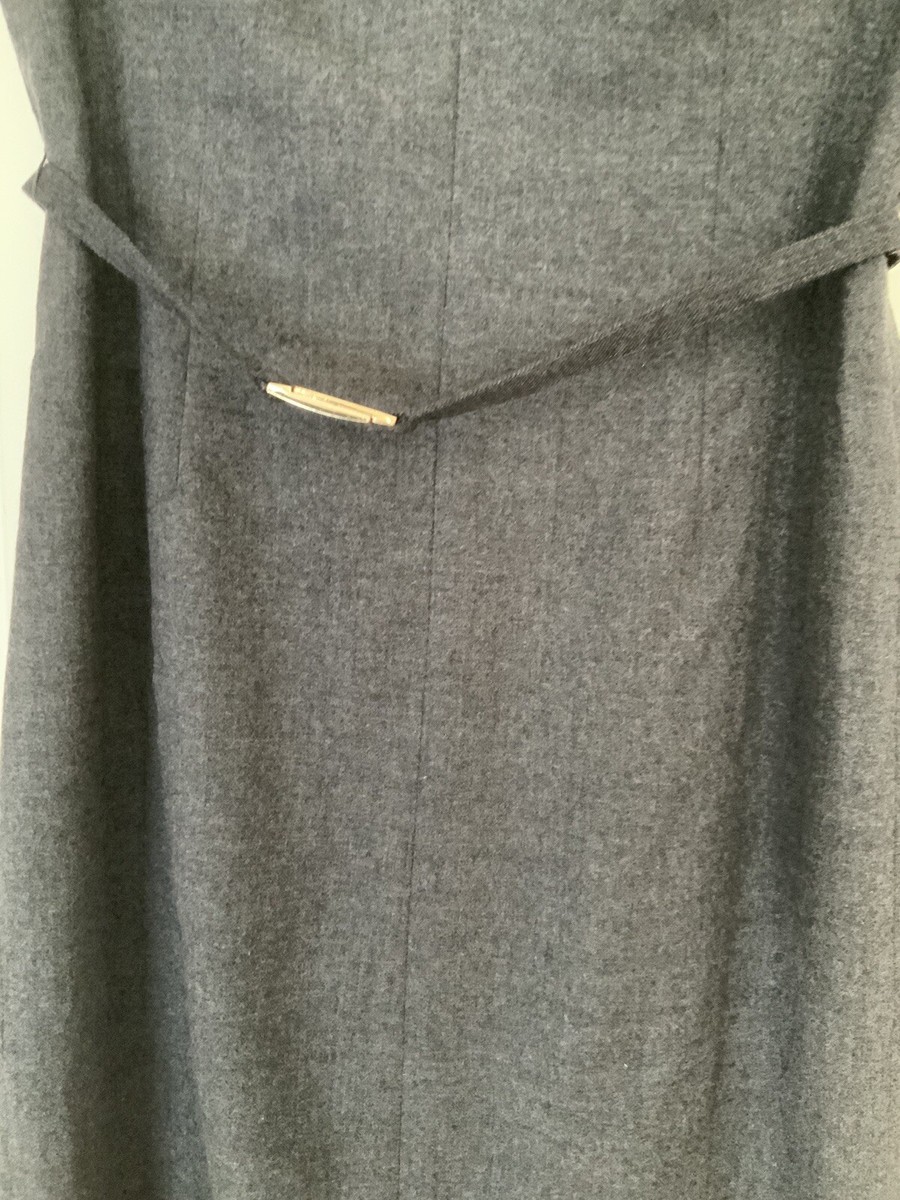 ted baker grey peplum dress Ted Baker Gray Wool Blend Dress US 4 V neck Cap sleeve Belted Peplum back