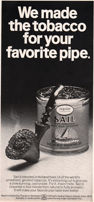 Sail Holland Blended Tobacco 1970 Half Page Vintage Smoking Print Ad
