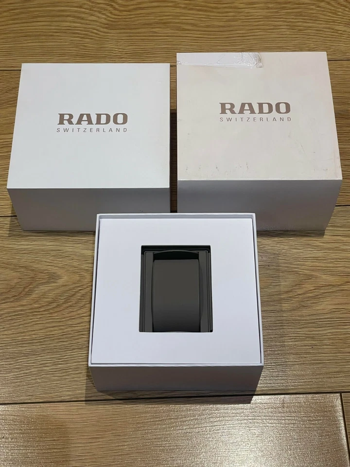 Genuine Original Rado Swiss White Black Watch Travel Box Case Complete - Image 3 of 4