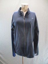 NIKE DRI-FIT Size L Mens Blue Full Zip High Neck Zip Pocket Athletic Jacket 207