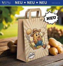 750 Kartoffeltragetaschen Papiertasche | Kartoffelt&uuml;te | Flachgriff | 1,5kg