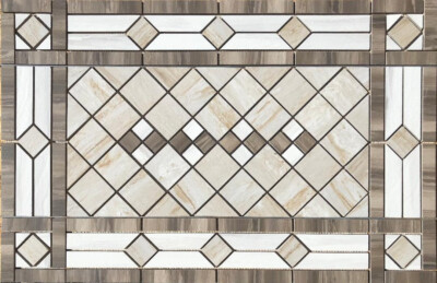 32'' x 20 3/4'' Tile Medallion Deco - Happy Floors - Paint Stone tile series