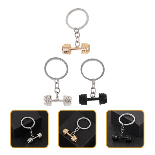 3 Pcs Fitness Dumbbell Keychain Ring Gifts for Weightlifting - Picture 5 of 12