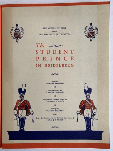 THE STUDENT PRINCE, Sigmund Romberg, Dorothy Donnelly, souvenir Theatre prog ‘44 - Picture 3 of 4
