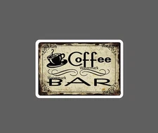 Coffee Bar Sticker Retro Cafe Waterproof