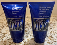 CURVE KICKS HAIR BODY WASH FOR MEN 2.5 FL.OZ / 75ml EACH Set Of 2 NEW