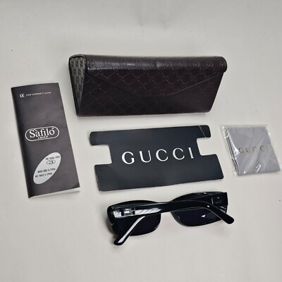 Gucci Sunglasses 1997 Vintage Black Grey Rectangle GG 2453/S