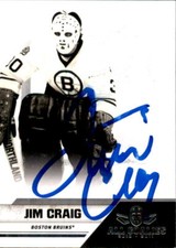 Jim Craig Signed Auto 2010-11 Panini All Goalies card Boston Bruins
