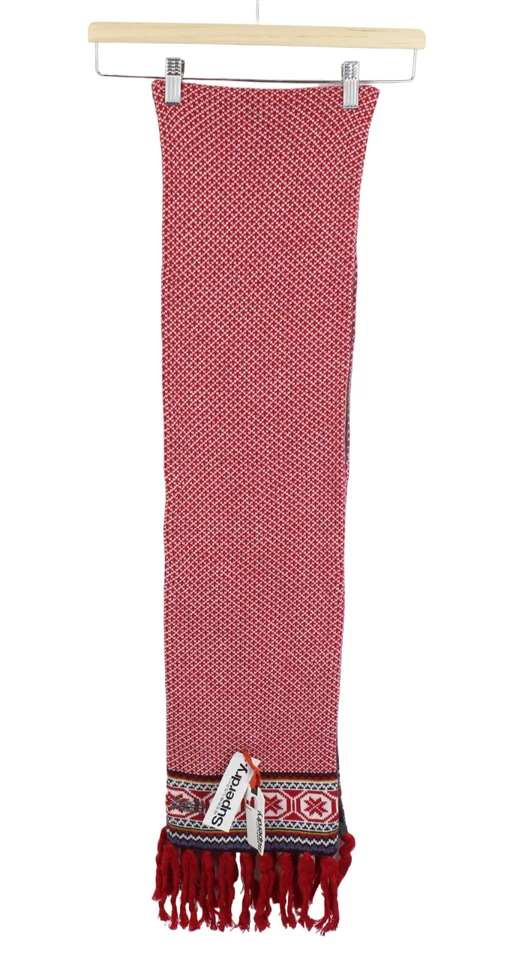 Cachecol longo nórdico Superdry masculino tamanho único lã angorá mistura malha elástica - Imagem 2 de 4