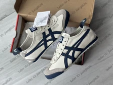 2025 Onitsuka Tiger Mexico 66 Classic Unisex Shoes Birch/Navy Blue Retro Sneaker
