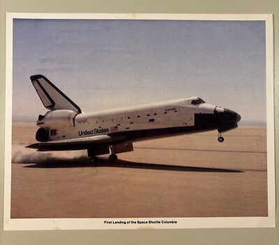 Vintage NASA 8X10 Color Photo First Landing Of Space Shuttle Columbia JSCL-226
