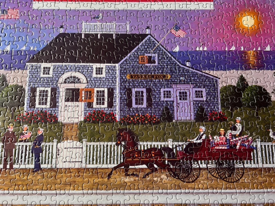 Jigsaw Puzzle Wysocki 1000 Pc Nantucket 4th July Americana Excellent Complete Va - Image 4 of 4