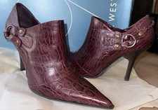 Nine West Wine Croco Textured Heels Women's Size 6M