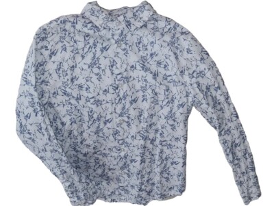 JUNGEN HEMD NEUWERTIG GRÖßE 146 WEIß HELLBLAU MUSTER PEPPERTS!