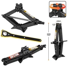 Car Van Scissor Jack Lift Leveling with Spanner Roadside Emergency 390mm Height