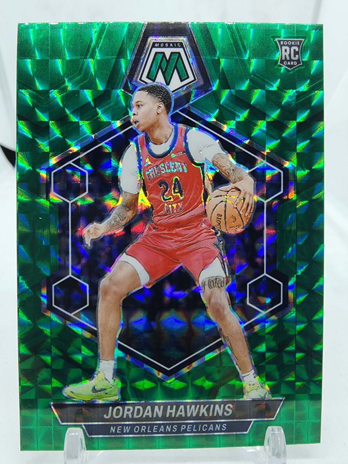 2023-24 NBA Panini Mosaic Jordan Hawkins RC Green Prizm #243