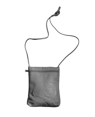 Vintage Carlos Falchi Gray Crossbody Bag Purse Leather Embossed Small Pouch NWOT